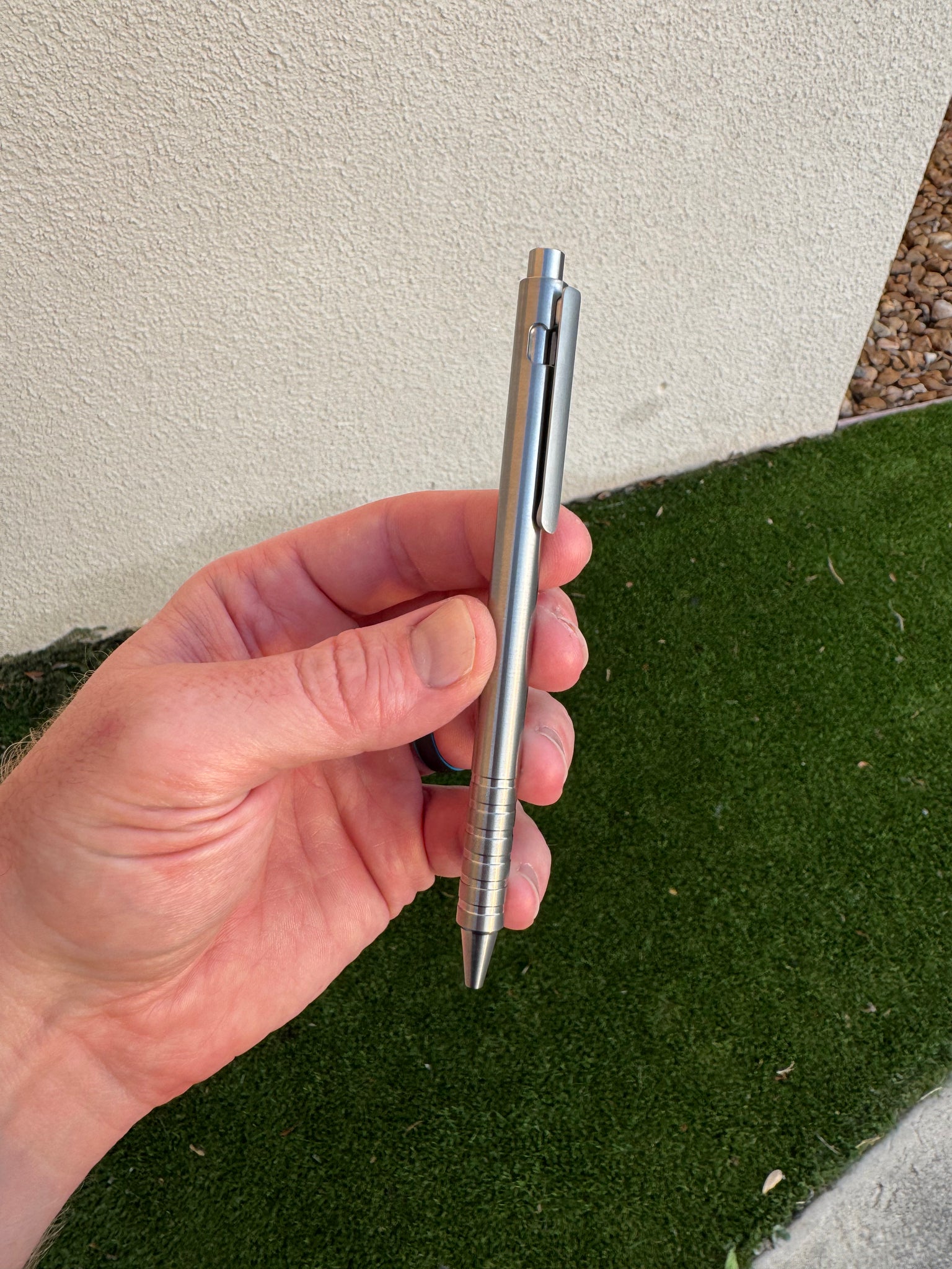 Titanium Step Nose Bolt Action Pen with Clip (Energel)
