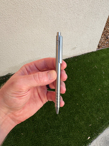 Titanium Step Nose Bolt Action Pen with Clip (Energel)