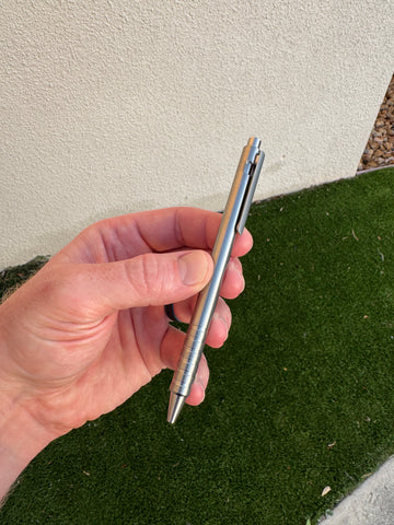 Titanium Step Nose Bolt Action Pen with Clip (Energel)