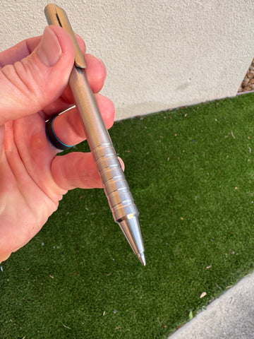 Titanium Step Nose Bolt Action Pen with Clip (Energel)
