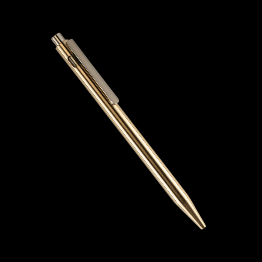 ADJUSTABLE BOLT ACTION PEN WITH CLIP in bronze on a black background