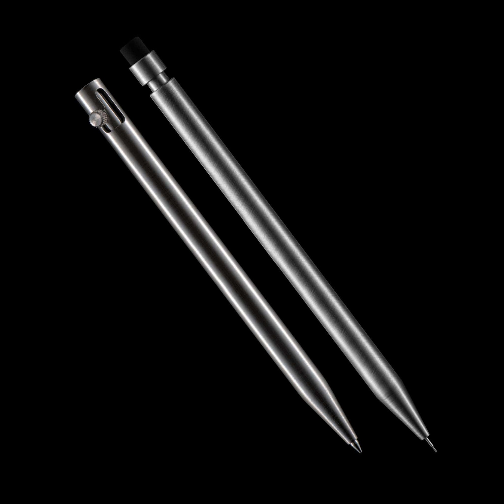 Bolt Action Pen + Click Pencil Titanium Set
