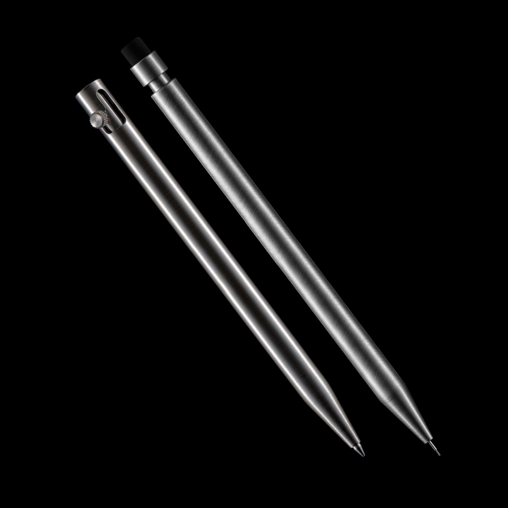 Bolt Action Pen + Click Pencil Titanium Set