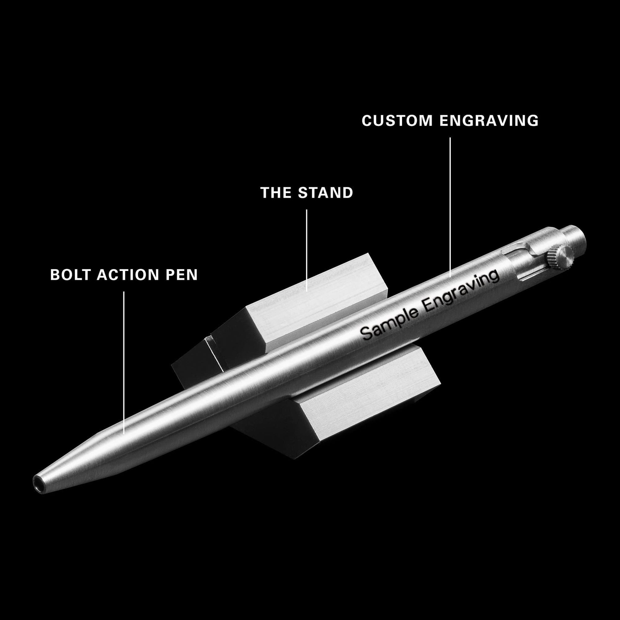 BOLT ACTION PEN + STAND + ENGRAVING